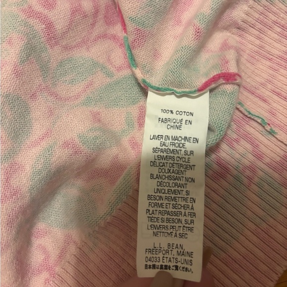 Women’s L.L. Bean Lobster & Crab Button Down Cardigan Size XS 100% Cotton - Picture 3 of 4